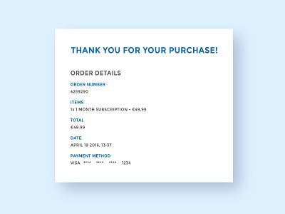 Email Reciept - Daily #17 daily email receipt ui
