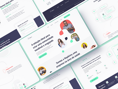 Napkinn | Landing Page auclandesign comunidade design figma illustration interface landingpage onepage saude site ui uidesign ux uxdesign webdesign