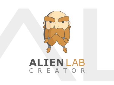 Alien Lab Creator branding design flat illustration logo vector