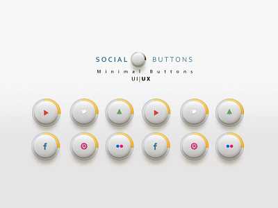 #1 My Minimal Social Buttons Mockup buttons coffee desiginspiration design logo minimal minimal branding photoshop social buttons ui ux