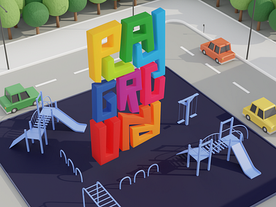 Playground lettering 3d brandits design typography