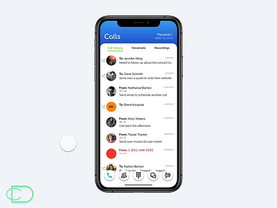 PhoneLynk Call History UI Concept animation app app design design invision invisionapp invisionstudio ios ios app ios app design iphone app made with invision mobile mobile app mobile app design product design software software design ui ux
