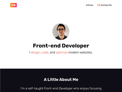 My Portfolio Homepage figma front end developer portfolio