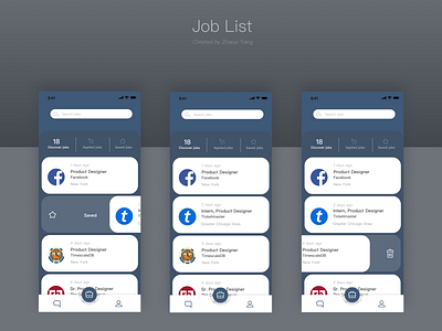 Daily UI challenge: Job List app ui ux