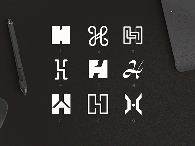 Letter "H" Explorations alphabet typography branding dailylogo dailylogochallenge design graphic design lettering logo logotype typography