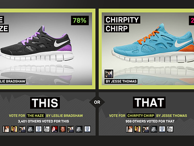 Voting App for a shoe company shoe this or that voting