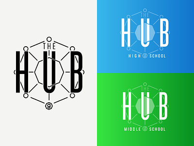 Getwell Road Student Ministry's building, The Hub geometric logo ministry octagon science student student ministry