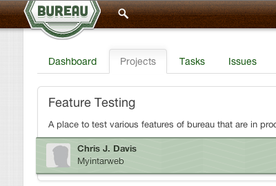 Projects Page Snap bureau project management projects screenshot