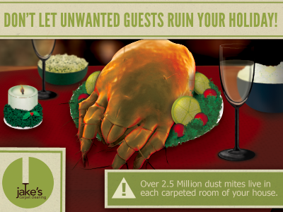 Unwanted Guests carpet cleaning dinner dust dustmite holiday mite turkey