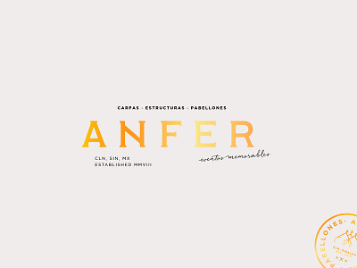 ANFER - Rebranding branding branding agency design example graphic design illustration logo logotype rebrand rebranding rent tent typography