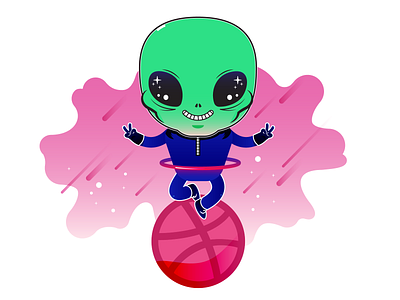 I Come in Peace alien cartoon illustration character art illustration ufo vector