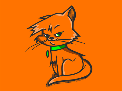 01_Sinister Cat animals cat graphic design illustration new orange sinister vector