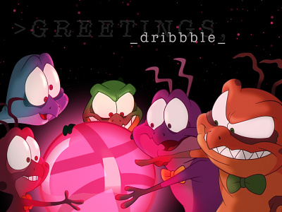 Greetings, dribbble! 3d art 90s debut design illustration monstars movies space space jam vector