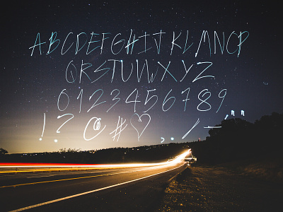 VANDAL Typeface - characters bitmap font font light painting long exposure photography typeface typogaphy