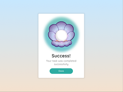 Flash Message completed dailyui design flash message oyster pearl success task ui ux