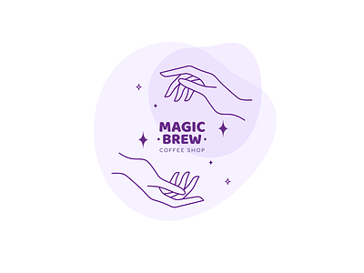 Magic Brew. brand coffeeshop graphic design logotype magic monocromatic purple stars