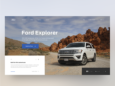 Ford Site Concept auto car concept design flat ford minimal typography ui ui design uidesign webdesign website
