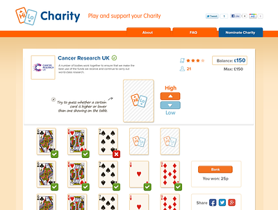 Hi-Low Charity arnimedia branding charity cms design game games illustration theme web web design website concept