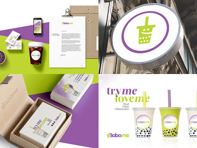 Bobame - Branding & Stationery art direction brand identity branding bubble tea business cards creative logo graphic design identity identity design logo logo design packaging stationery visual identity