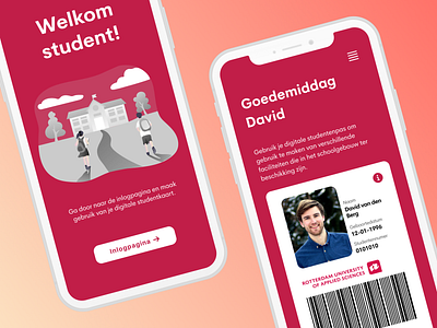 Digital University Card app design flat minimal ux