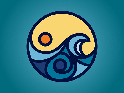 trying to stay balanced balance circle line art ocean simple symbol water wave waves yin yang