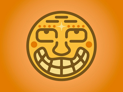 Eyes on The Skies circle face happy line art smile totem