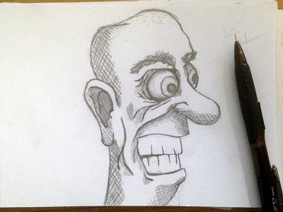 Crazy Eyes Guy crazy cross hatching drawing eyes hatching man pencil shading sketch