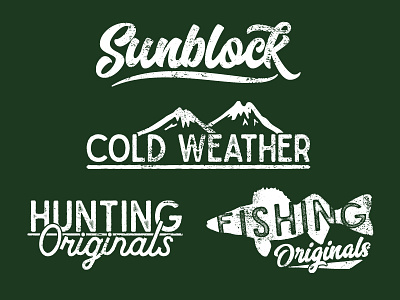 Outdoor Sports Catalog Graphics fish fishing hunting mountain sunblock texture type typography