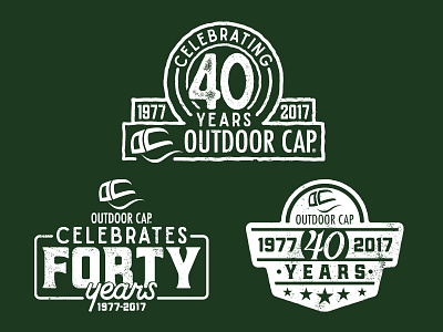 Outdoor Cap 40th anniversary anniversary badge logo texture type typography
