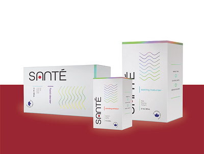 Sante box packaging branding cosmetics design logo packaging typography