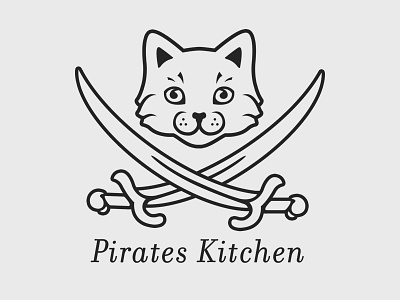 Pirates kitchen cat kitchen knife logo pirates viking