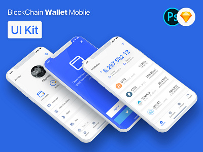 BlockChain Wallet Mobile APP UI Kit blockchain blockchain wallet iphone x ui ui kit uikit wallet