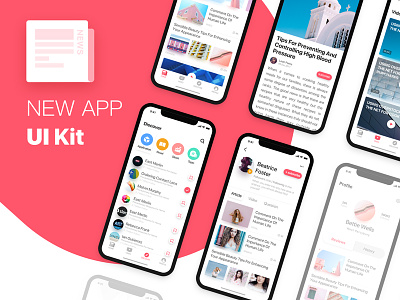 News APP UI Kit app news sketch ui kit