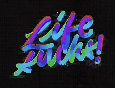 Life Sucks! Monoline digitalart illustration lettering letters monoline procreate