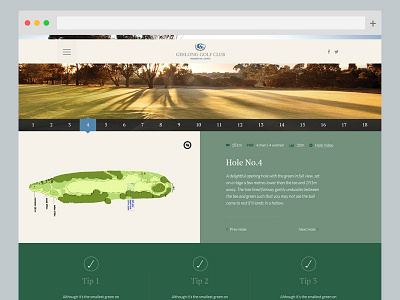 Updated Geelong Golf Course clean design flat golf interface layout simple ui user interface ux web web design