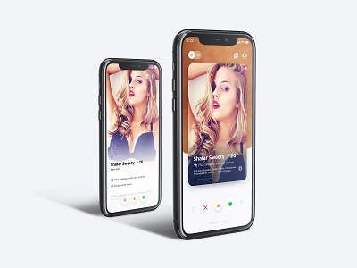 Tinder Appliation Screen application application design application ui blue clean ui creative design flat ios ios app ios design screen sexy girl tinder ui ux uxui