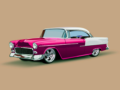 Vintage Car ai car glow illustration pink vector vintage