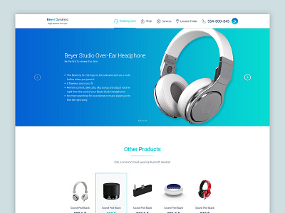 Head Phone beyer blue clean dynamic head head phone online phone products store studio website