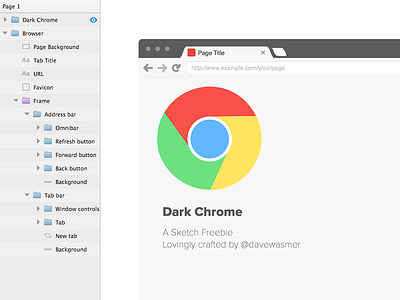 Dark Chrome Sketch Freebie browser chrome dark download freebie mockup prototype resource sketch wireframe