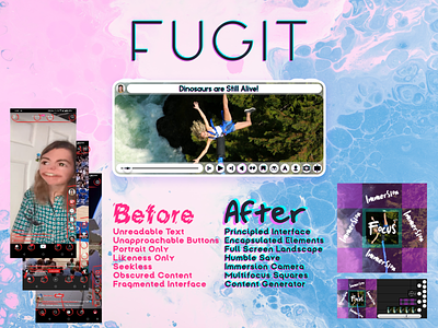 Fugit - TikTok Redesign camera concept design gui interface landscape neomorphic portrait redesign tiktok ui