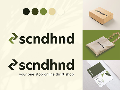scndhnd - online thrift shop branding graphic design logo print design