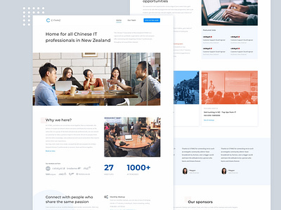 Landing page design for CITANZ landing page