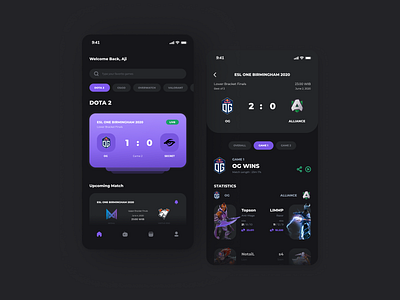 E-Sport Match App app branding design icon minimal mobile app ui uiux ux ux design