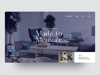 Nune - Homepage design