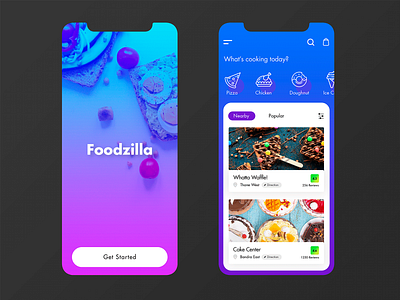 Foodzilla app design ui ux web