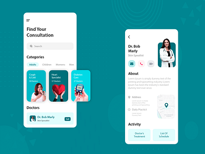 Doctor Consultation App android app app app design app screens design consultation doctor app doctor appointment health app ios app mobile app mockup ui ux