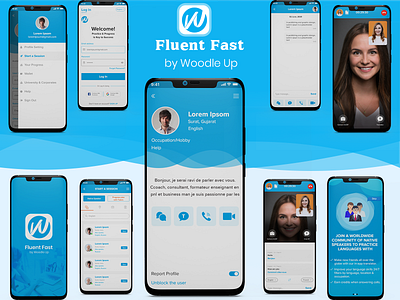 Fluent Fast - Language learning App android app app design application designer designing fast fluent ios language language app language learning ui uiux ux woodle up