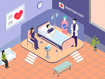 Doctor Visit (Hospital) - 3D Illustrator Design