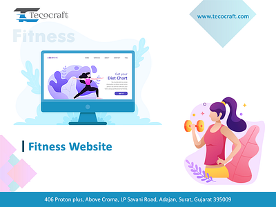 Fitness Website Banner Design art banner bannerdesign designing fitness health illustraion illustration art