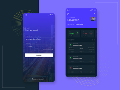 Mobile UI Design appdesign bitcoin design financial mobileapp trade ui uiux ux